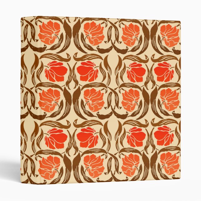 William Morris Pimpernel, Mandarin Orange & Brown Binder (Front/Spine)