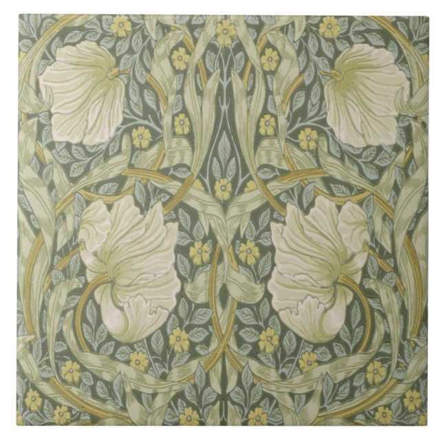 William Morris Pimpernel Matching Repeat Design Tile (Front)