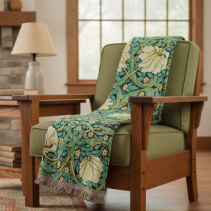 William Morris Pimpernel Mission Style Throw Blanket