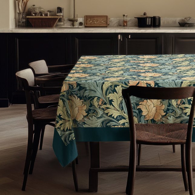William Morris Pimpernel pastel blue ivory peach Tablecloth (William Morris Pimpernel pastel blue ivory peach Tablecloth)