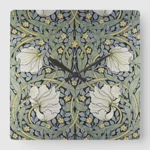 William Morris - Pimpernel Pattern Design Square Wall Clock