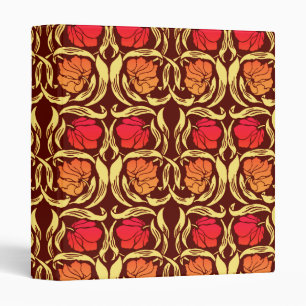 William Morris Pimpernel, Rust Orange and Brown Binder