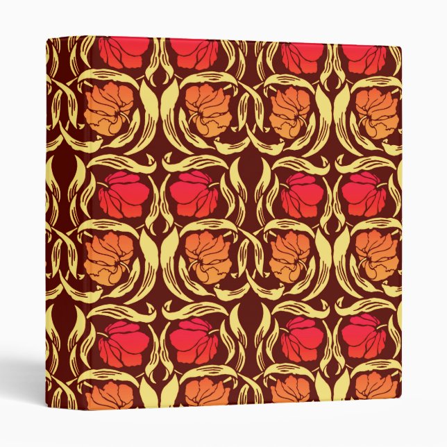 William Morris Pimpernel, Rust Orange and Brown Binder (Front/Spine)