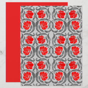 William Morris Pimpernel, Silver Grey and Red