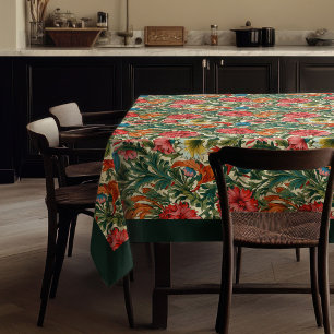 William Morris Pimpernel terracotta pastel blue Tablecloth