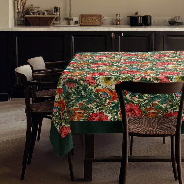 William Morris Pimpernel terracotta pastel blue Tablecloth (William Morris Pimpernel terracotta pastel blue Tablecloth)