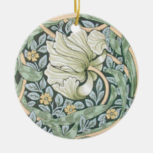 William Morris Pimpernel Tulips Botanical Art Ceramic Ornament