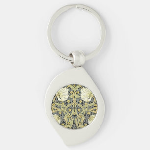 William Morris Pimpernel Tulips Botanical Art Keychain