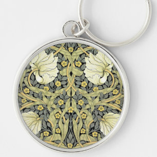 William Morris Pimpernel Tulips Botanical Art Keychain