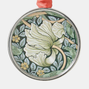 William Morris Pimpernel Tulips Botanical Art Metal Ornament