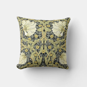 William Morris Pimpernel Tulips Botanical Art Throw Pillow
