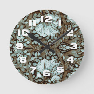 William Morris Pimpernel Vintage Floral Round Clock