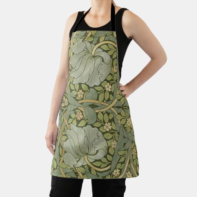 William Morris Pimpernel Vintage Pattern Apron (Insitu)