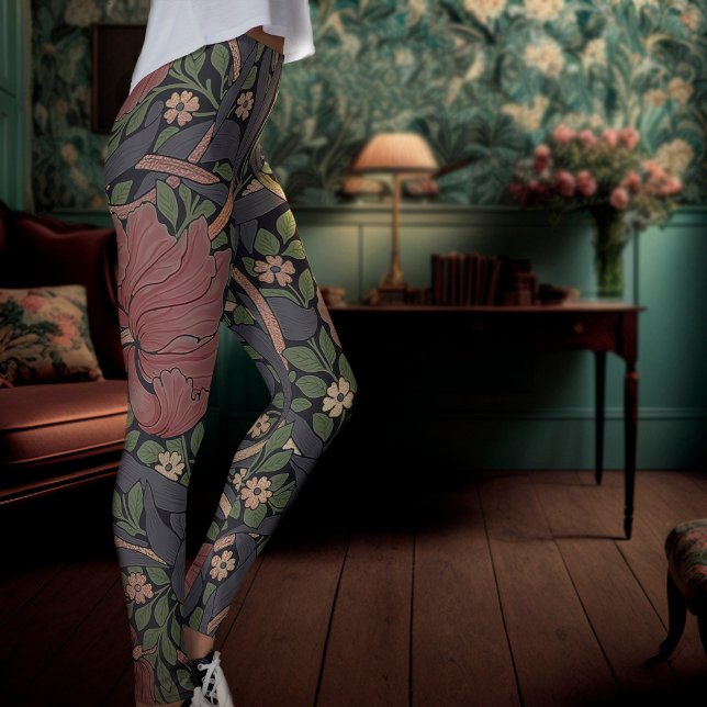 William Morris Pimpernel Vintage Pattern Leggings (Creator Uploaded)