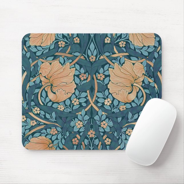 William Morris Pimpernel Vintage Pattern Mouse Pad (With Mouse)