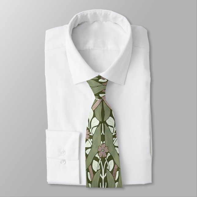 William Morris Pimpernel Vintage Pattern Neck Tie (Tied)