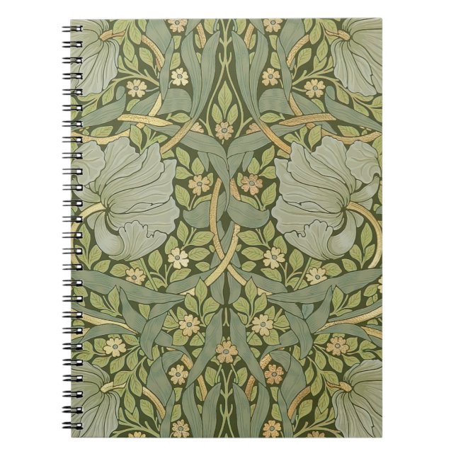 William Morris Pimpernel Vintage Pattern Notebook (Front)