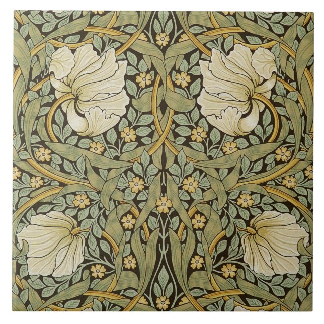 William Morris Pimpernel Vintage Pre-Raphaelite Tile (Front)