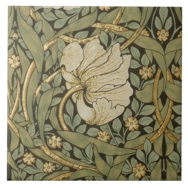 William Morris  Pimpernel Vintage Pre-Raphaelite Tile (Front)