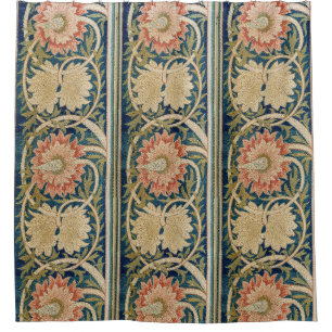 William Morris Pink Floral Silk Embroidery Antique