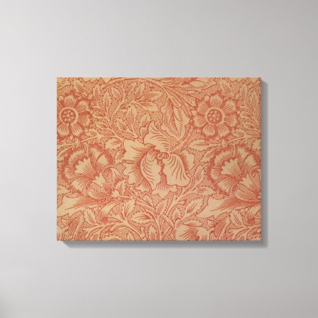 William Morris Pink Poppy Flower Floral Canvas Print (Front)