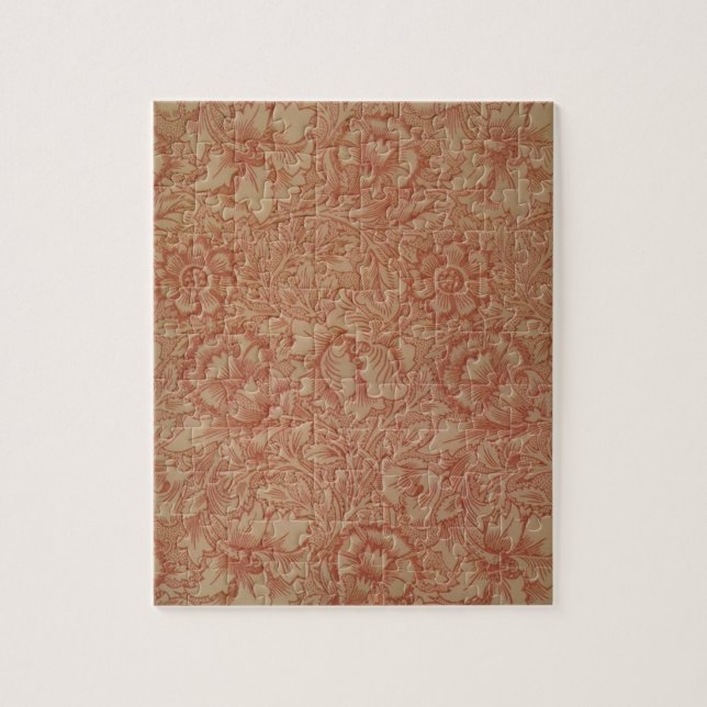 William Morris Pink Poppy Flower Floral Jigsaw Puzzle (Vertical)