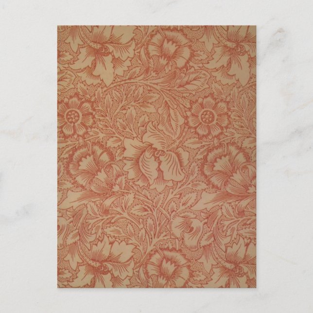 William Morris Pink Poppy Flower Floral Postcard (Front)