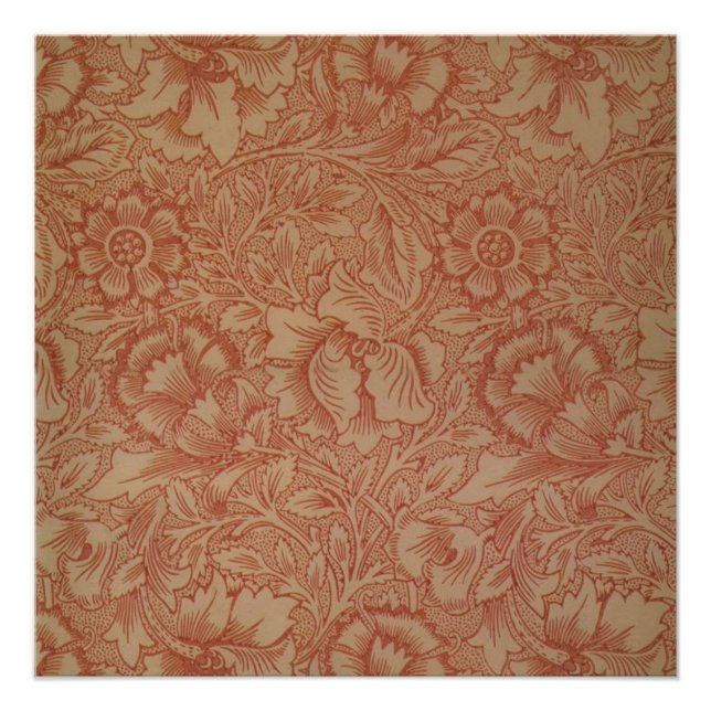 William Morris Pink Poppy Flower Floral Poster (Front)