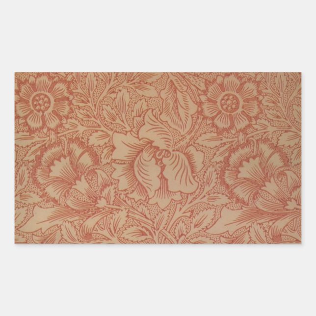 William Morris Pink Poppy Flower Floral Sticker (Front)