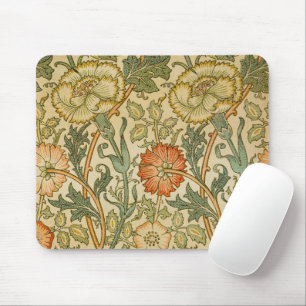 William Morris Pink Rose Border Floral Art Mouse Pad