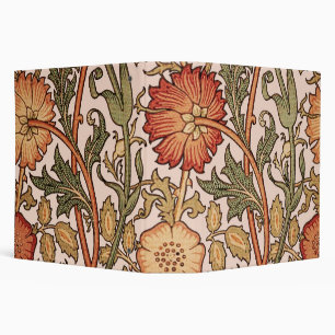 William Morris Pink Rose Flower Wallpaper Pattern Binder