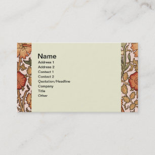 William Morris Pink Rose Flower Wallpaper Pattern Business Card