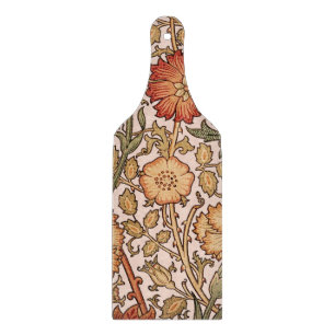 William Morris Pink Rose Flower Wallpaper Pattern Cutting Board