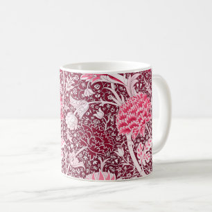 William Morris Pink Rose Gold Floral Pattern Coffee Mug