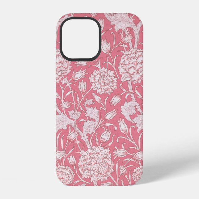 William Morris Pink Wild Tulip Wallpaper Pattern iPhone Case (Back)