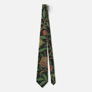 William Morris Pomegranate Black Floral Design Tie