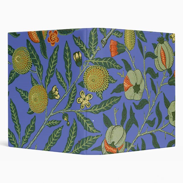 William Morris Pomegranate Blue Colourful Wallpape Binder (Background)