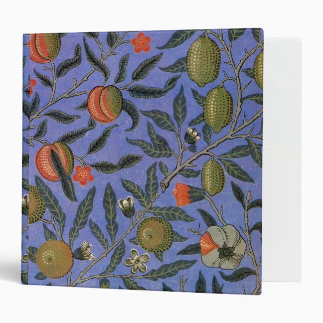William Morris Pomegranate Blue Colourful Wallpape Binder (Front/Inside)