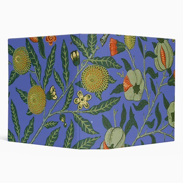 William Morris Pomegranate Blue Colourful Wallpape Binder (Background)