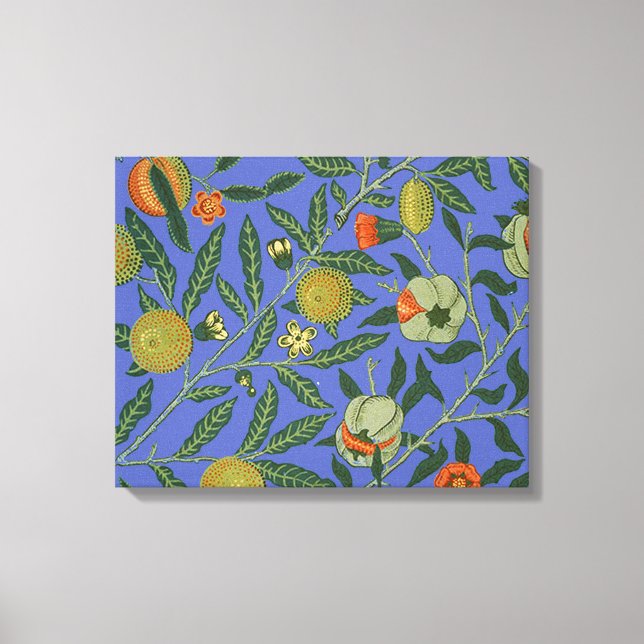 William Morris Pomegranate Blue Colourful Wallpape Canvas Print (Front)