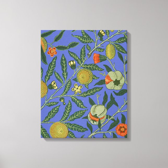 William Morris Pomegranate Blue Colourful Wallpape Canvas Print (Front)