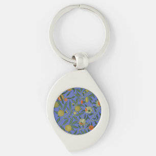 William Morris Pomegranate Blue Colourful Wallpape Keychain