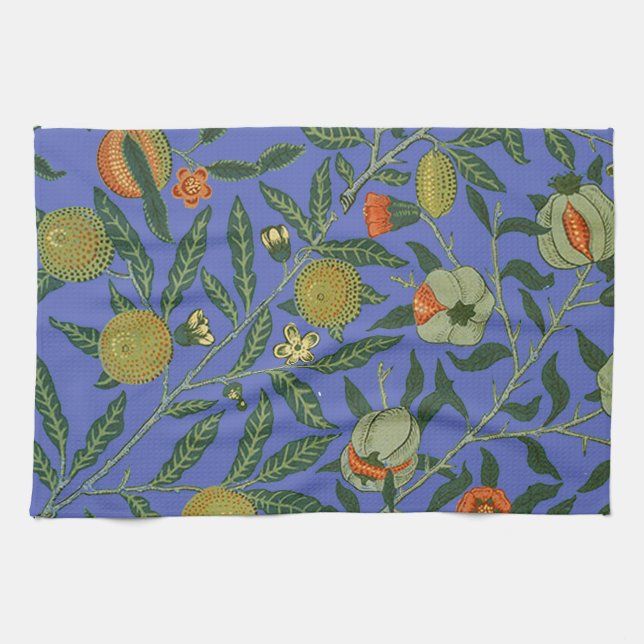 William Morris Pomegranate Blue Colourful Wallpape Kitchen Towel (Horizontal)
