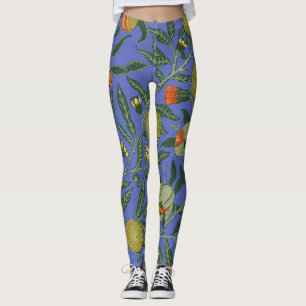 William Morris Pomegranate Blue Colourful Wallpape Leggings