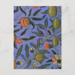 William Morris Pomegranate Blue Colourful Wallpape Postcard