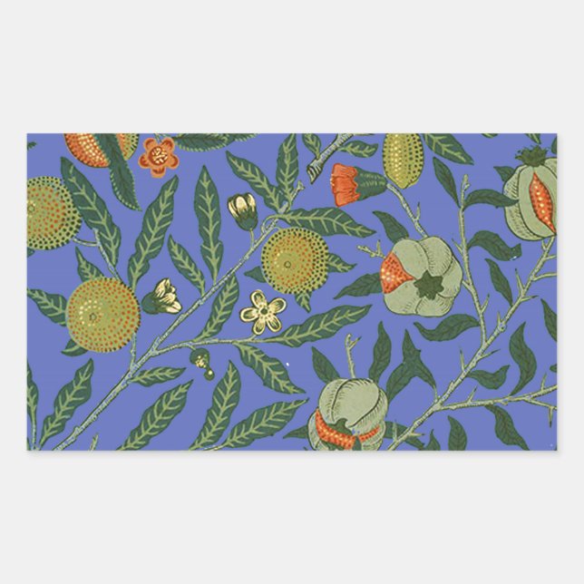 William Morris Pomegranate Blue Colourful Wallpape Sticker (Front)