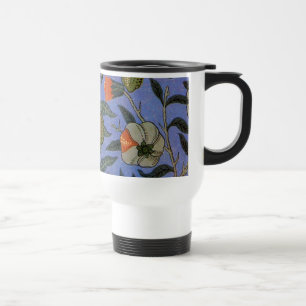 William Morris Pomegranate Blue Colourful Wallpape Travel Mug