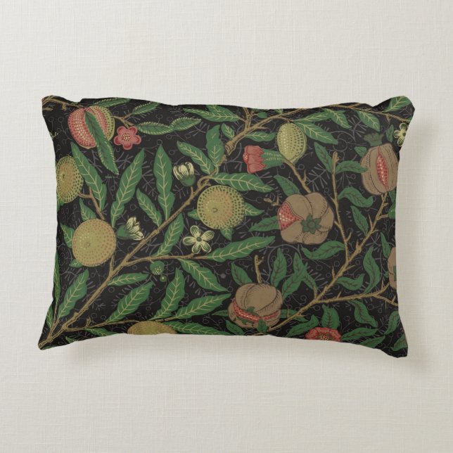 William Morris Pomegranate Classic Fruit Accent Pillow (Back)