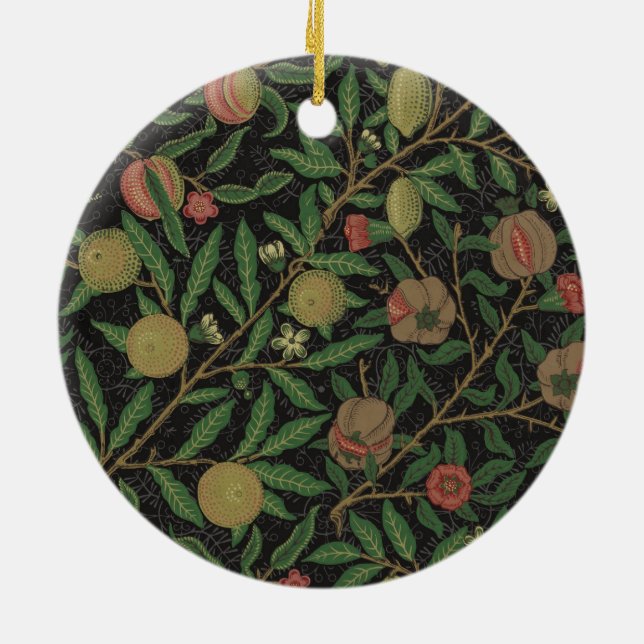 William Morris Pomegranate Classic Fruit Ceramic Ornament (Back)