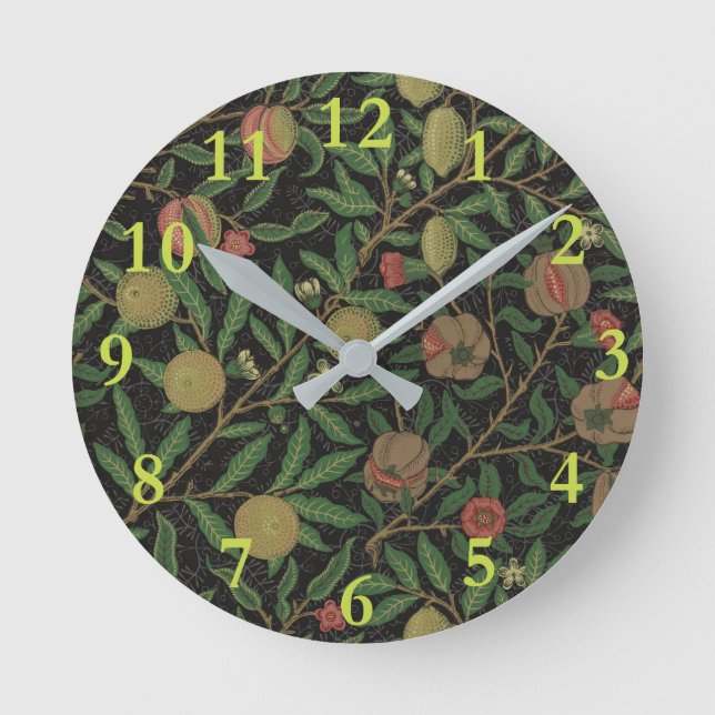 William Morris Pomegranate Classic Fruit Round Clock (Front)